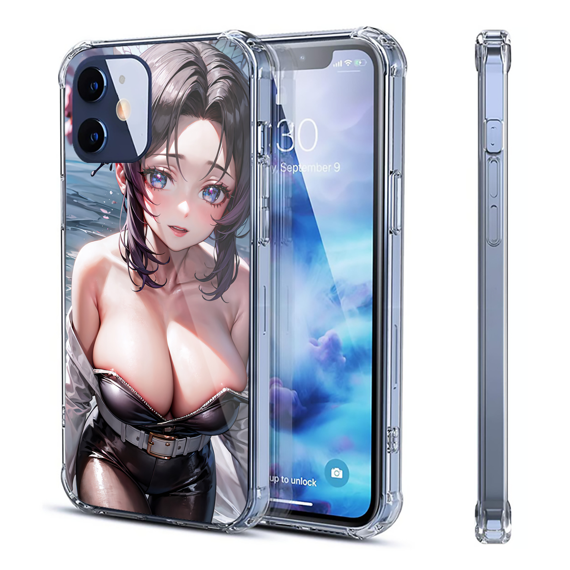 （画像用） 鬼滅の刃（きめつのやいば）蟲柱-胡蝶 しのぶ／こちょう しのぶ Kochou Shinobu 【iPhone 12シリーズ対応】透明スマホケース（クリアソフトケース）